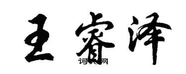 胡問遂王睿澤行書個性簽名怎么寫