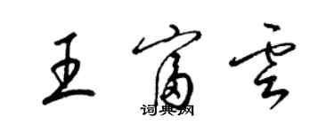 梁錦英王富雲草書個性簽名怎么寫