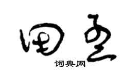 曾慶福田孟草書個性簽名怎么寫
