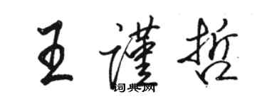 駱恆光王謹哲行書個性簽名怎么寫