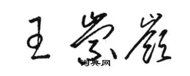 駱恆光王崇嶺草書個性簽名怎么寫