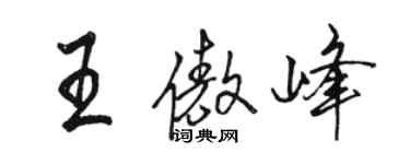 駱恆光王傲峰行書個性簽名怎么寫