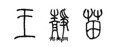 陳墨王靜苗篆書個性簽名怎么寫