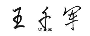 駱恆光王千軍行書個性簽名怎么寫