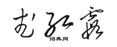 駱恆光武紅霞草書個性簽名怎么寫