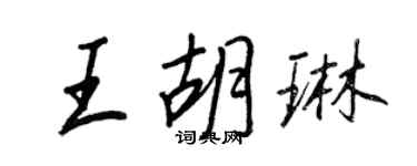 王正良王胡琳行書個性簽名怎么寫