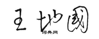 駱恆光王地國草書個性簽名怎么寫