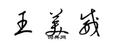 梁錦英王美威草書個性簽名怎么寫