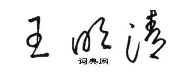 駱恆光王明清草書個性簽名怎么寫