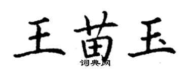 丁謙王苗玉楷書個性簽名怎么寫