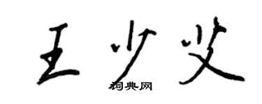 王正良王少艾行書個性簽名怎么寫
