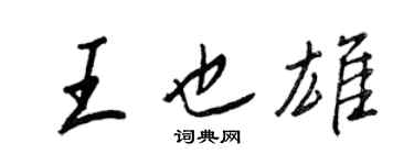 王正良王也雄行書個性簽名怎么寫