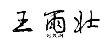 曾慶福王雨壯行書個性簽名怎么寫