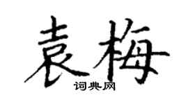 丁謙袁梅楷書個性簽名怎么寫