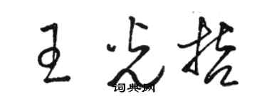 駱恆光王光哲草書個性簽名怎么寫