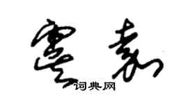 朱錫榮虞嘉草書個性簽名怎么寫