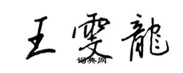 王正良王雯龍行書個性簽名怎么寫