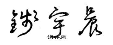 曾慶福錢宇晨草書個性簽名怎么寫