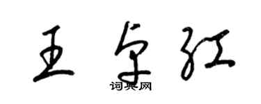 梁錦英王卓紅草書個性簽名怎么寫