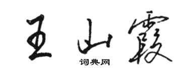 駱恆光王山霞行書個性簽名怎么寫