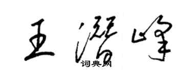 梁錦英王潛峰草書個性簽名怎么寫