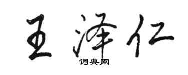 駱恆光王澤仁行書個性簽名怎么寫