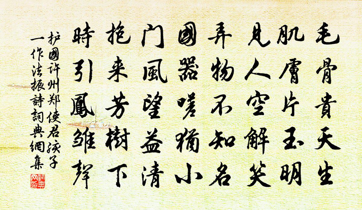 護國許州鄭使君孩子(一作法振詩)書法作品欣賞