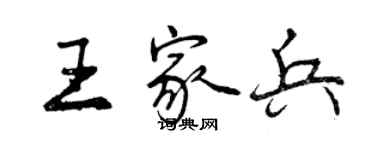 曾慶福王家兵行書個性簽名怎么寫