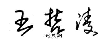 朱錫榮王哲凌草書個性簽名怎么寫