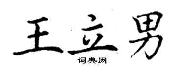 丁謙王立男楷書個性簽名怎么寫