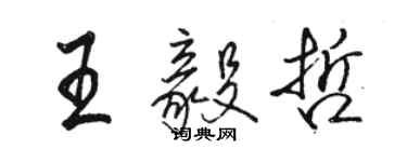 駱恆光王毅哲行書個性簽名怎么寫