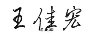 駱恆光王佳宏行書個性簽名怎么寫