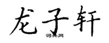 丁謙龍子軒楷書個性簽名怎么寫