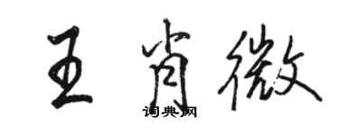 駱恆光王肖微行書個性簽名怎么寫