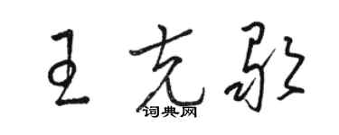 駱恆光王克歌草書個性簽名怎么寫