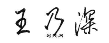 駱恆光王乃深行書個性簽名怎么寫