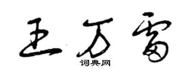 曾慶福王萬雷草書個性簽名怎么寫