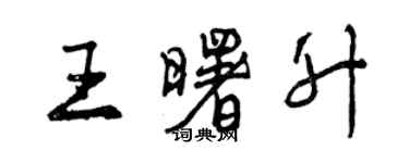 曾慶福王曙升行書個性簽名怎么寫