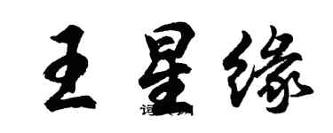 胡問遂王星緣行書個性簽名怎么寫