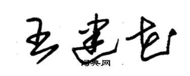 朱錫榮王建花草書個性簽名怎么寫