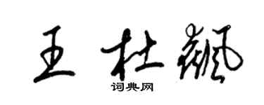 梁錦英王杜飆草書個性簽名怎么寫