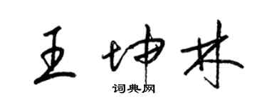 梁錦英王坤林草書個性簽名怎么寫