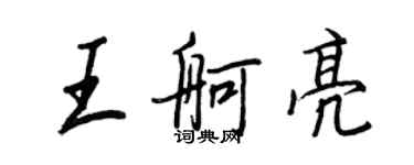 王正良王舸亮行書個性簽名怎么寫