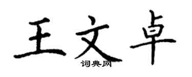 丁謙王文卓楷書個性簽名怎么寫