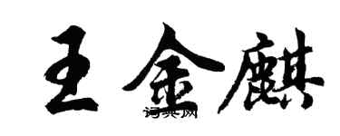胡問遂王金麒行書個性簽名怎么寫