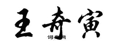 胡問遂王奇寅行書個性簽名怎么寫