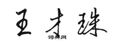 駱恆光王才珠行書個性簽名怎么寫