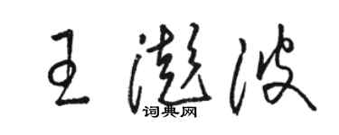 駱恆光王澎波草書個性簽名怎么寫