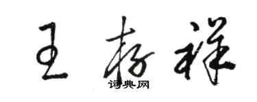 駱恆光王存祥草書個性簽名怎么寫