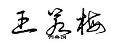 曾慶福王若梅草書個性簽名怎么寫